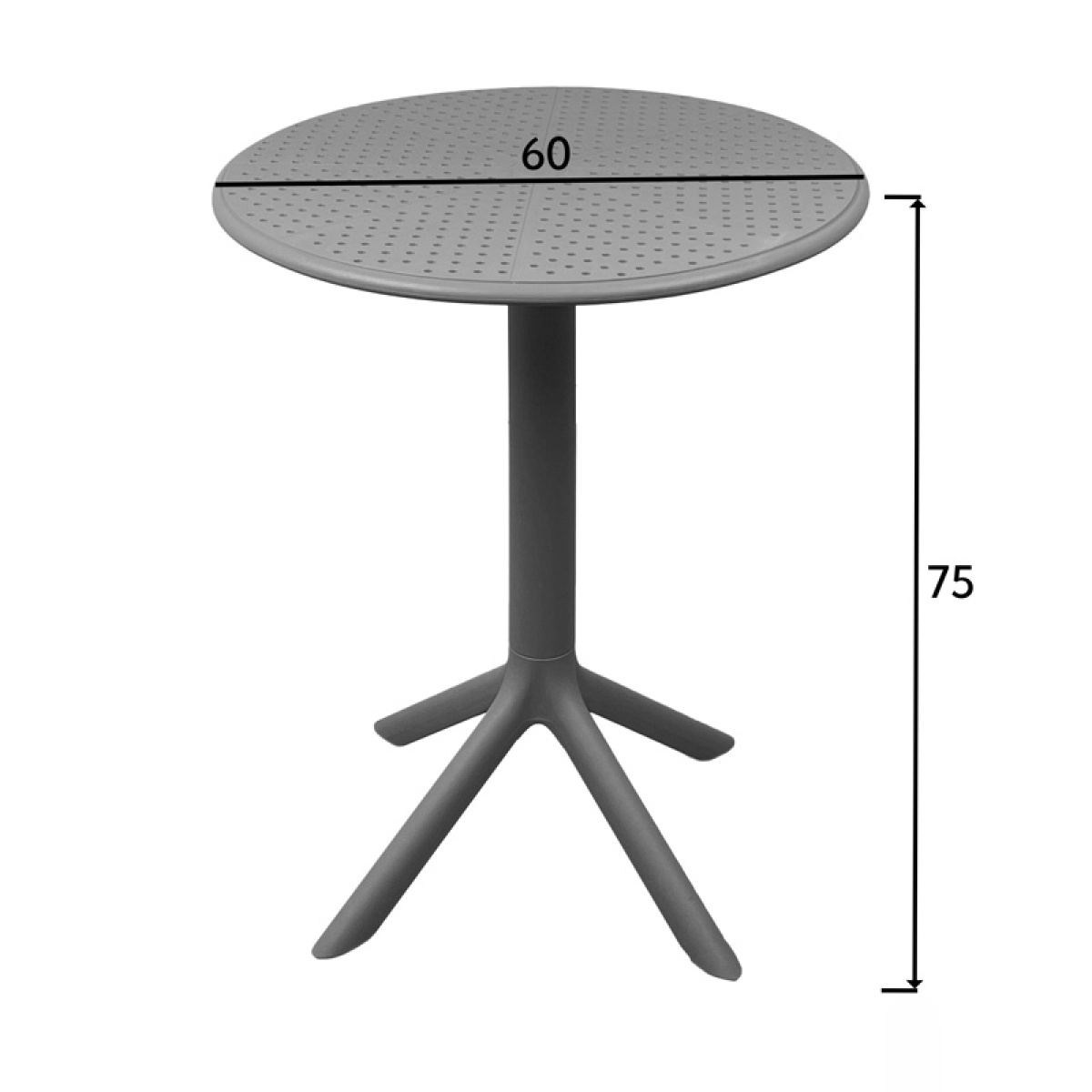Τραπέζι Merkon pp σε ανθρακί απόχρωση Φ60x75εκ - Image 3