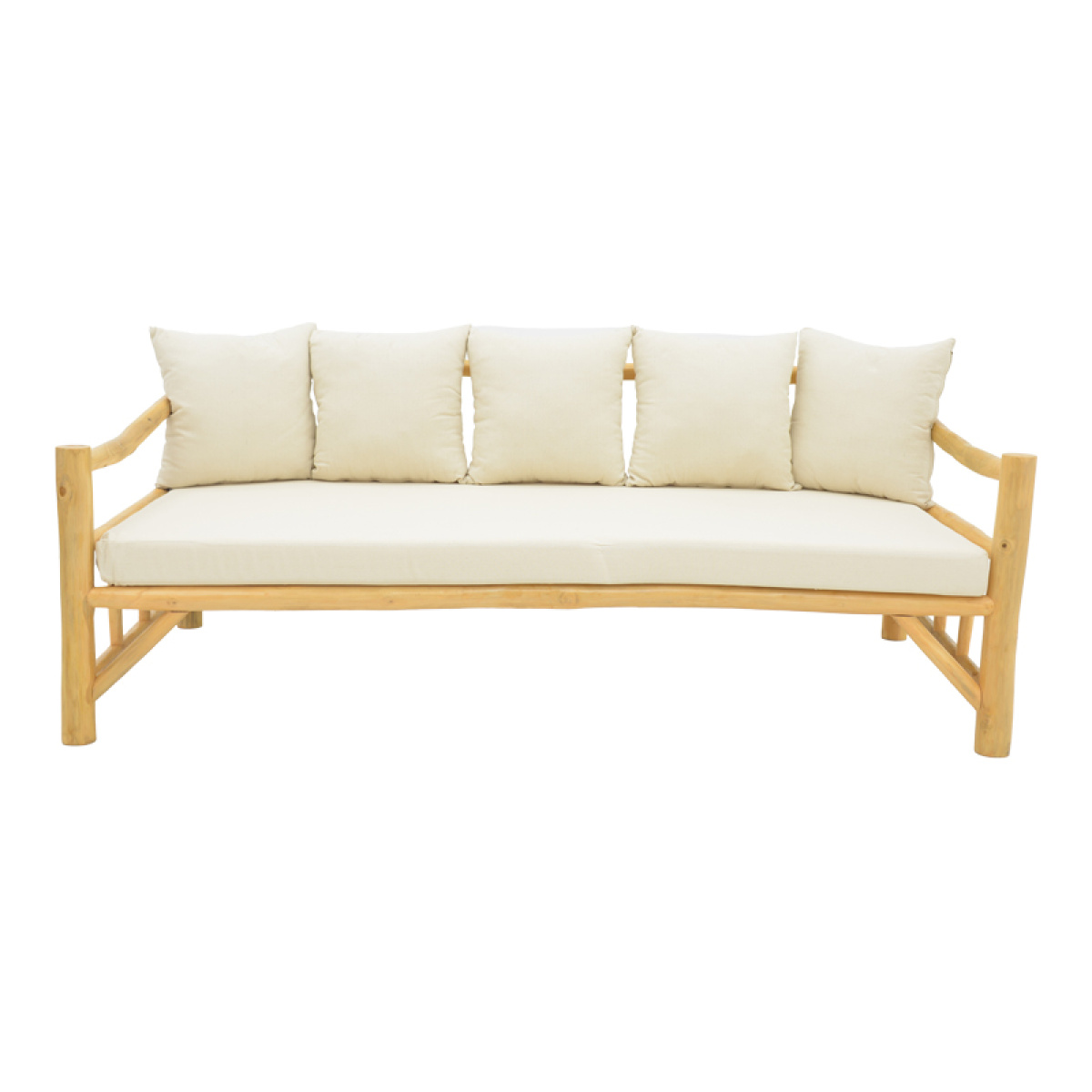 Καναπές Roziana φυσικό teak ξύλο 210x100x80εκ - Image 2