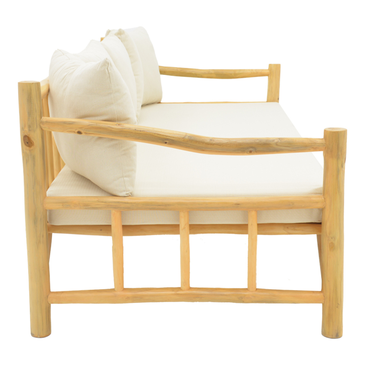 Καναπές Roziana φυσικό teak ξύλο 210x100x80εκ - Image 3