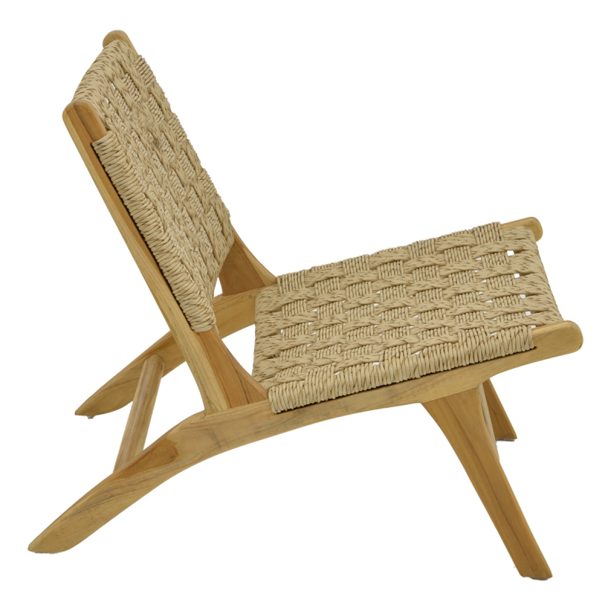 Πολυθρόνα Foldere φυσικό teak ξύλο-pe σχοινί 65x78x68εκ - Image 3