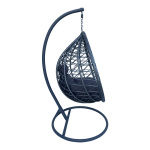 Κούνια φωλιά με βάση Lyere μέταλλο ανθρακί pe rattan σε γκρι απόχρωση 120x108x195εκ - Image 3