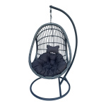Κούνια φωλιά με βάση Cungo μέταλλο ανθρακί pe rattan σε γκρι απόχρωση 125x105x195εκ - Image 2