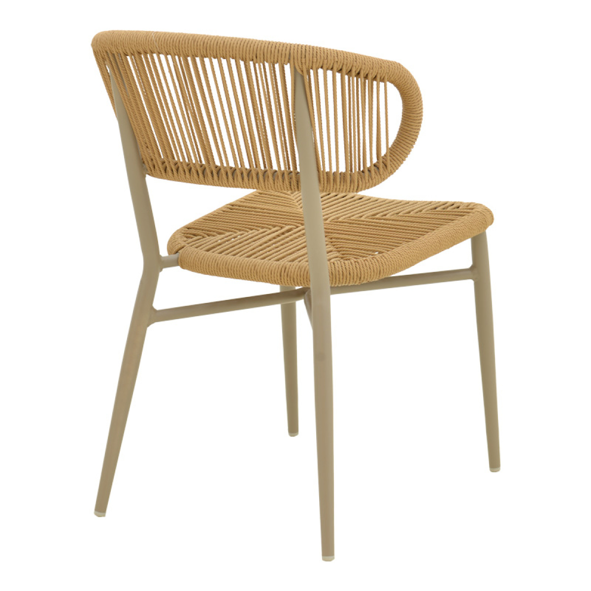Καρέκλα στοιβαζόμενη Agus αλουμίνιο καφέ-pe rattan σε φυσική απόχρωση 55x63x77εκ - Image 3