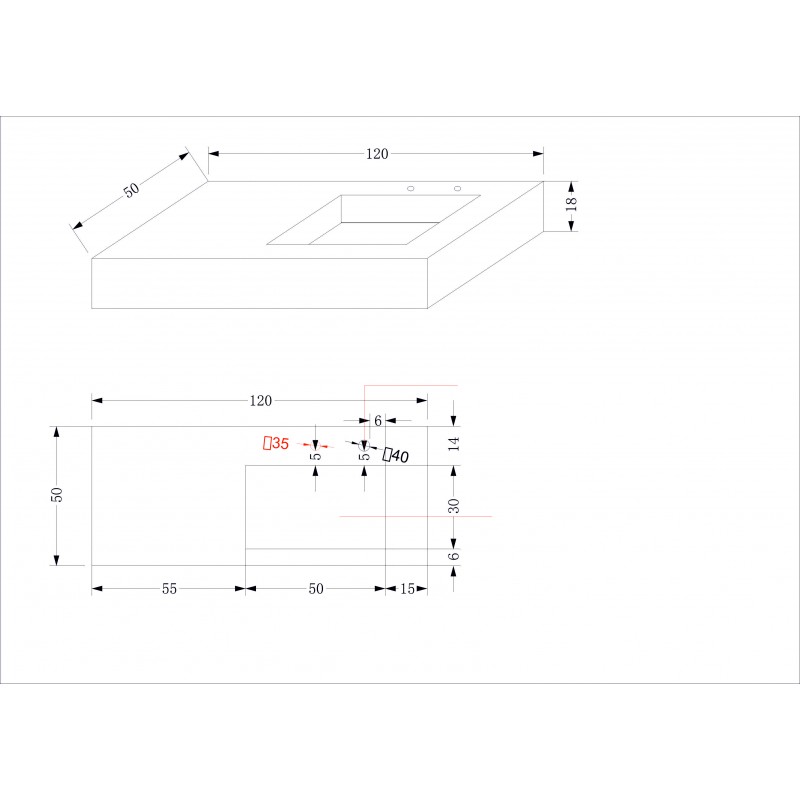 12049-120-800x800-1 Νιπτήρας «PIETRA» ICL 12049/120B LEFT - Image 1