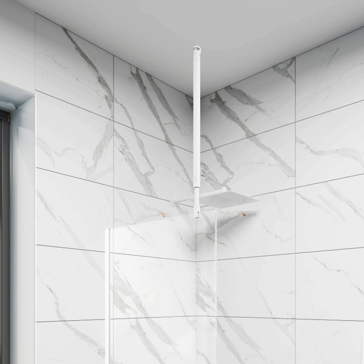 Σταθερό διαχωριστικό CRISTINA WHITE MAT 125TR-100 - Image 3