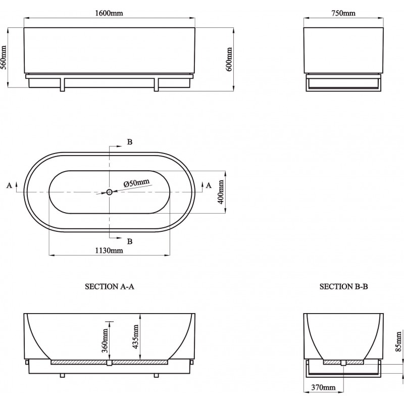 1609MW-800x800-1 Μπανιέρα ICSH LB1609MW - Image 1