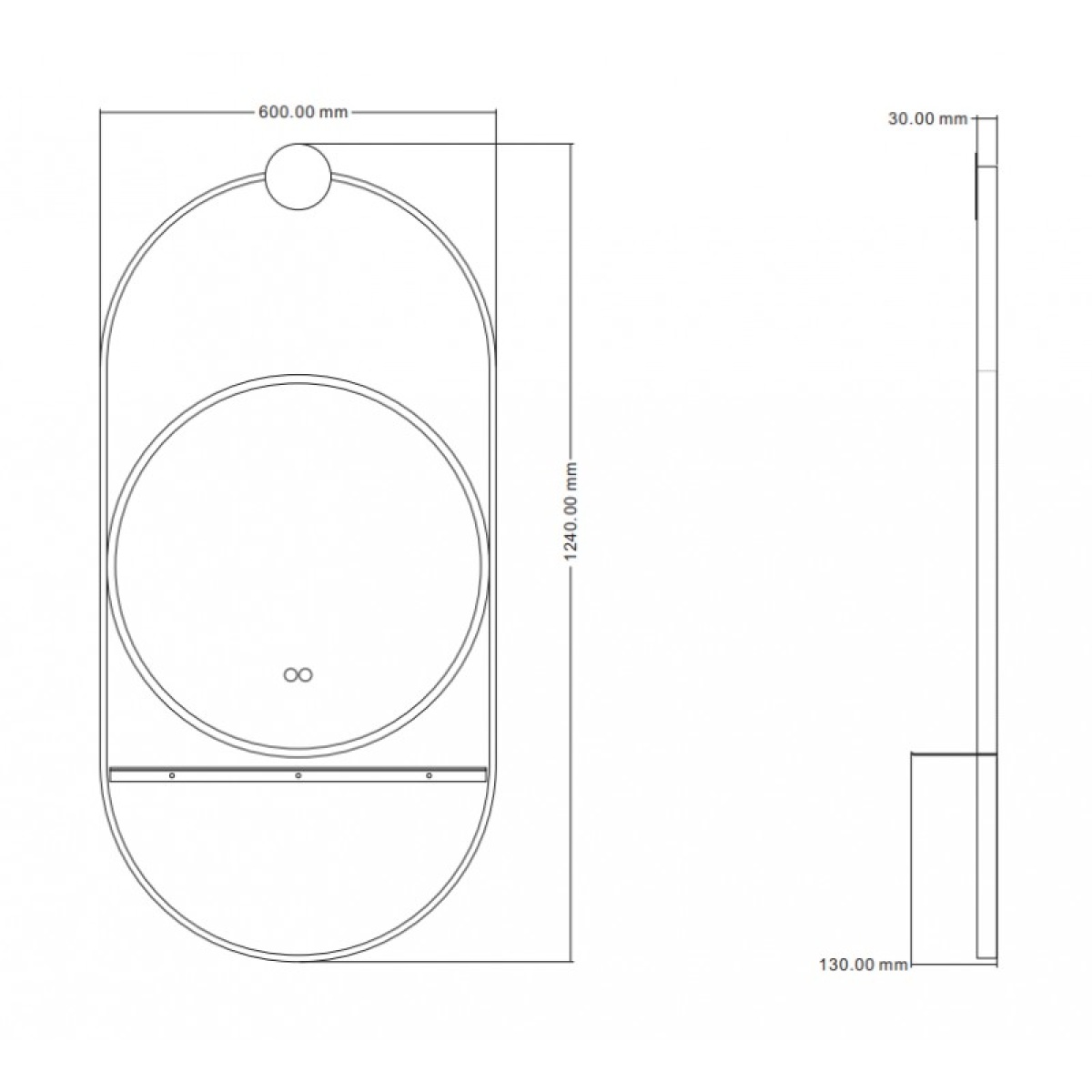 SAVONA BLACK LED καθρέφτης 60X120 1943MB - Image 2