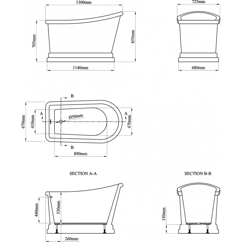 1981C-800x800-1 Μπανιέρα ICSH LB1981C - Image 1