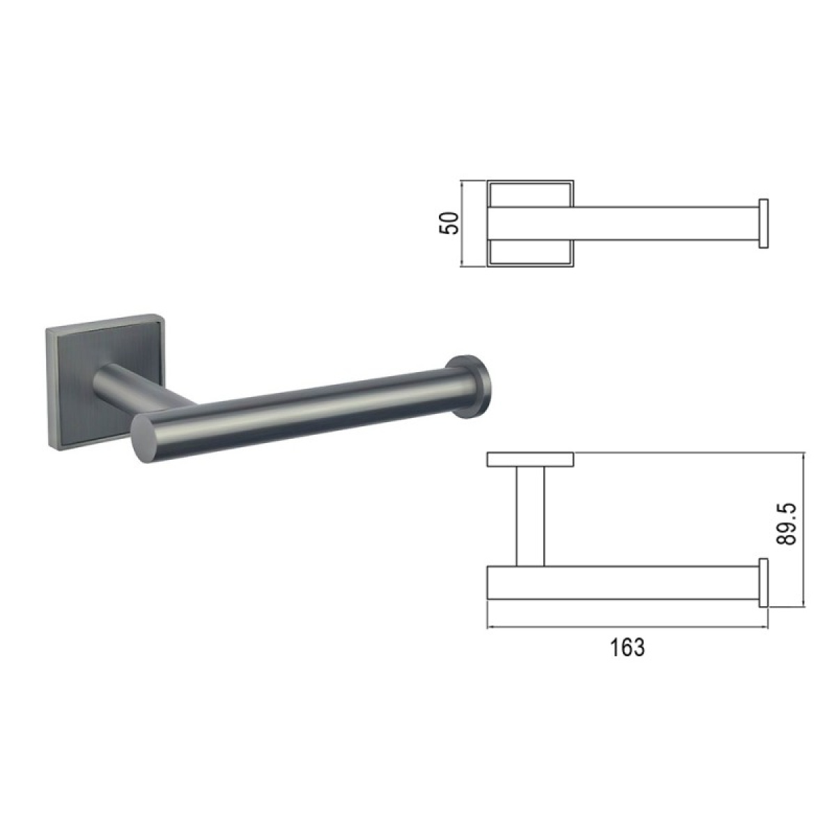 MODENA GUN GREY χαρτοθήκη τουαλέτας 3851-1GG - Image 3