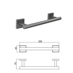 MODENA GUN GREY βάση για πετσέτα 30cm 3824GG - Image 2