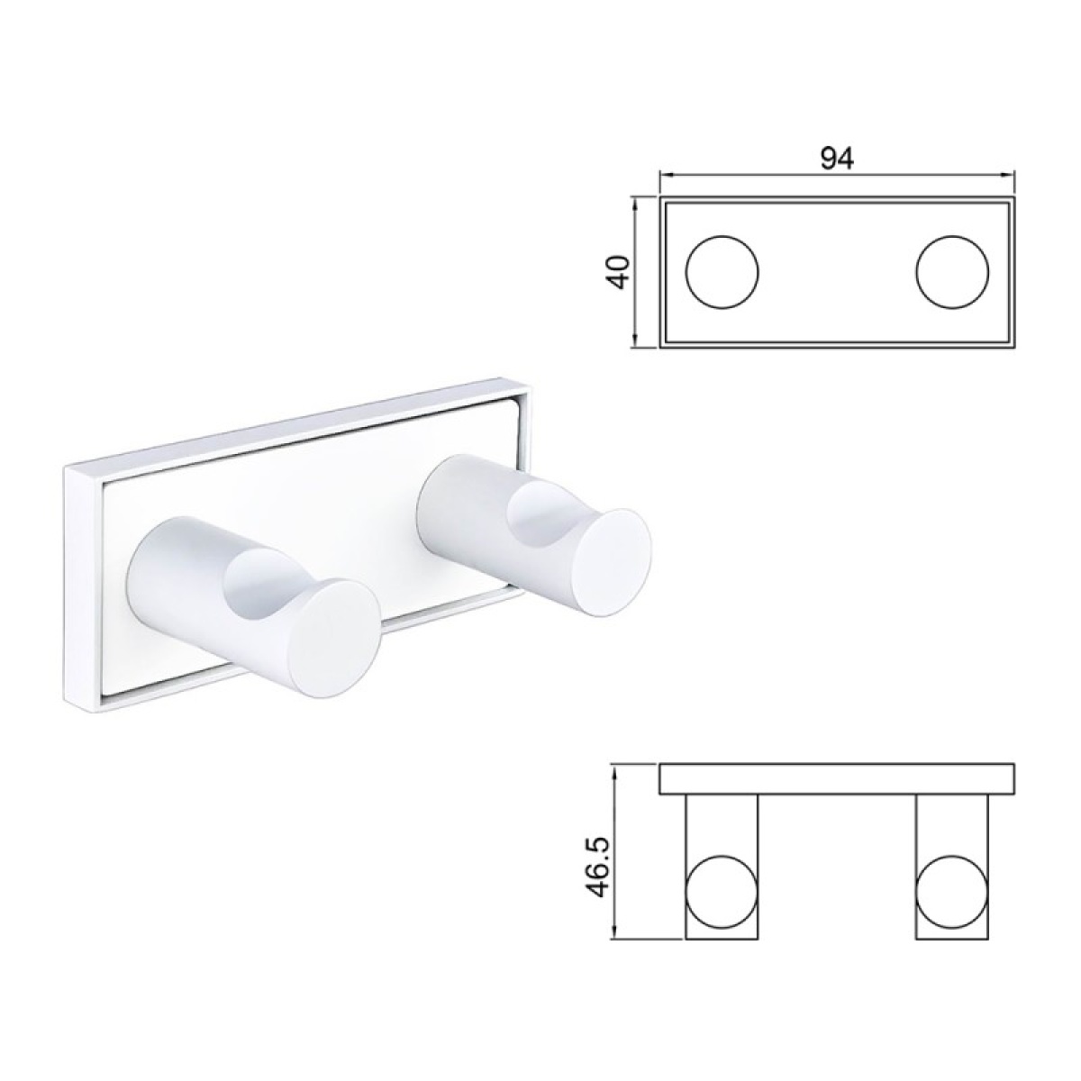 MODENA WHITE MATT διπλή κρεμάστρα 3853-2WM - Image 3