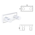MODENA WHITE MATT διπλή κρεμάστρα 3853-2WM - Image 3