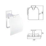 MODENA WHITE MATT χαρτοθήκη τουαλέτας με καπάκι 3851WM - Image 2