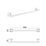 MODENA WHITE MATT βάση για πετσέτα 60cm 3825WM - Image 3