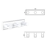 MODENA WHITE MATT τριπλή κρεμάστρα 3853-3WM - Image 2