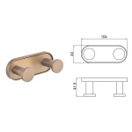 LUSSO BRUSH ROSE GOLD διπλή κρεμάστρα 3653-2BRG - Image 3