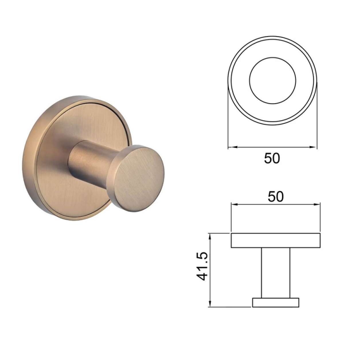 LUSSO BRUSH ROSE GOLD μονή κρεμάστρα 3653-1BRG - Image 3