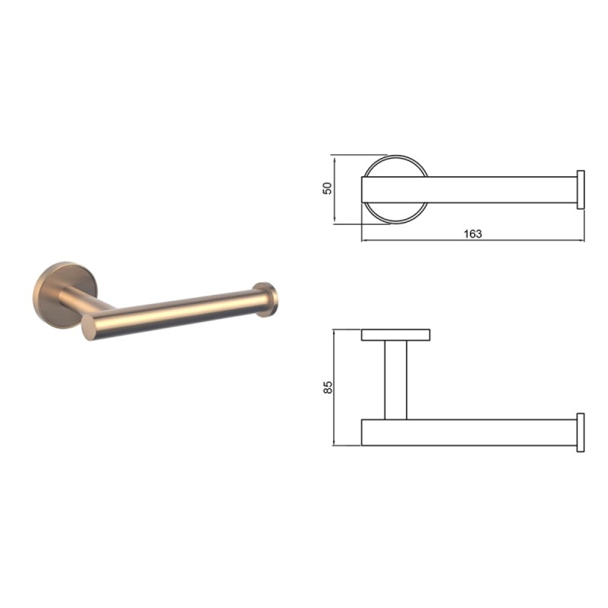 LUSSO BRUSH ROSE GOLD χαρτοθήκη τουαλέτας 3651-1BRG - Image 3