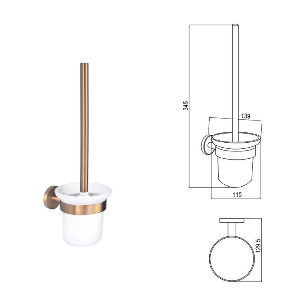 LUSSO BRUSH ROSE GOLD πιγκάλ τουαλέτας 3694BRG - Image 3