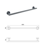 LUSSO GUN GREY βάση για πετσέτα 60cm 3625GG - Image 3