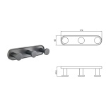 LUSSO GUN GREY τριπλή κρεμάστρα 3653-3GG - Image 2