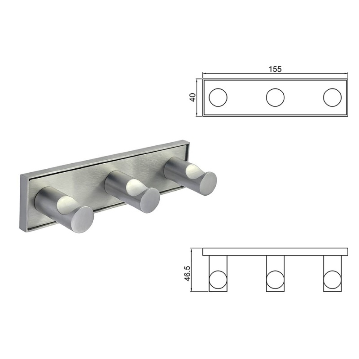 MODENA BRUSH τριπλή κρεμάστρα 3853-3BS - Image 3