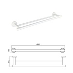 LUSSO WHITE MATT διπλή βάση για πετσέτα 3648WM - Image 3