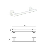 LUSSO WHITE MATT βάση για πετσέτα 30cm 3624WM - Image 3