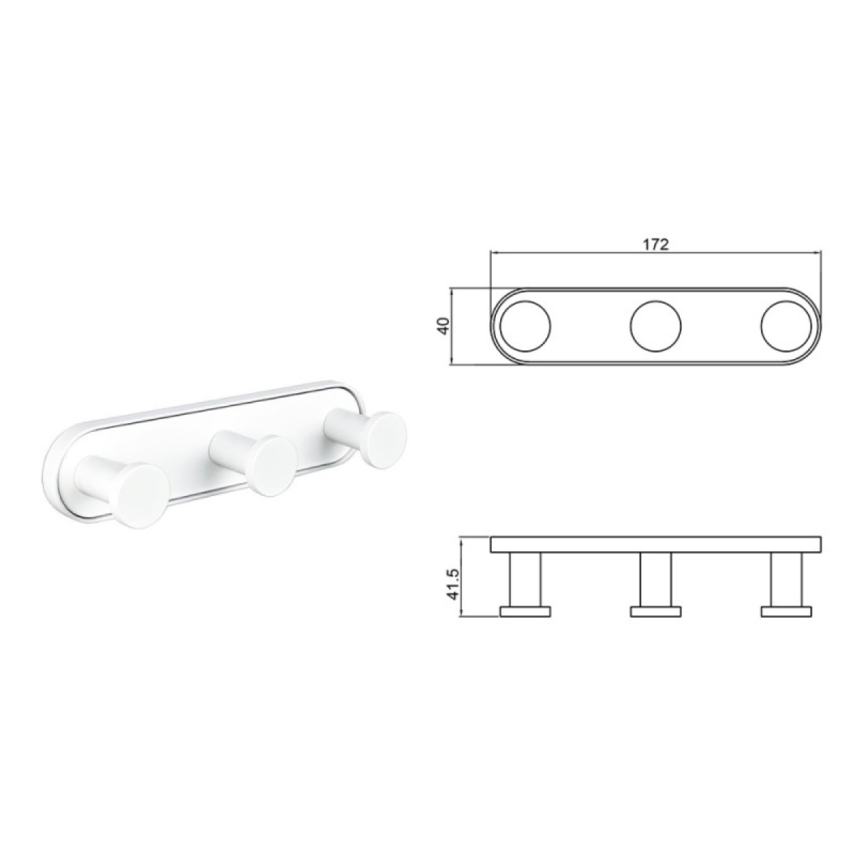 LUSSO WHITE MATT τριπλή κρεμάστρα 3653-3WM - Image 3
