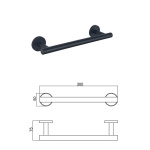 LUSSO BLACK MATT βάση για πετσέτα 30cm 3624BM - Image 3