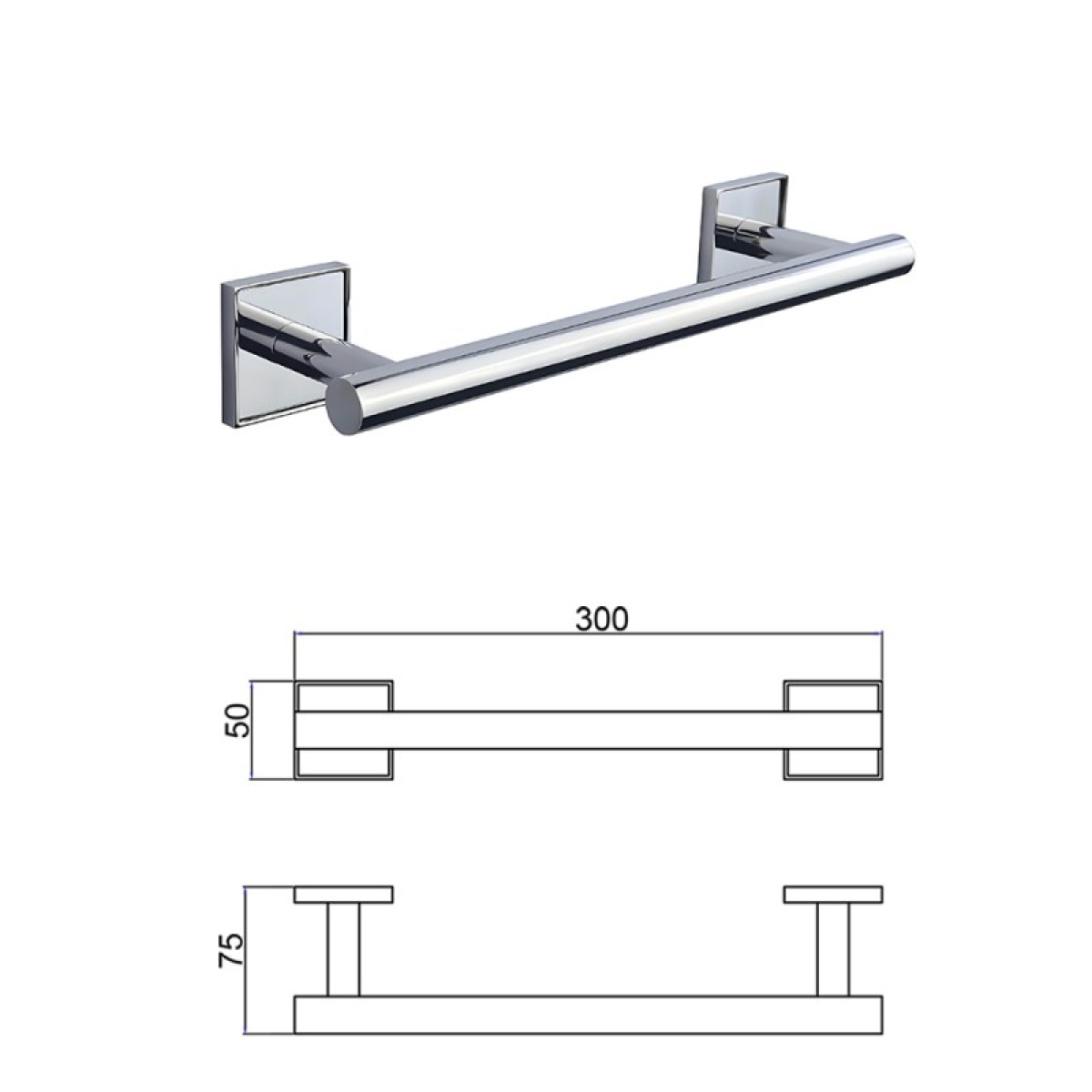 MODENA CHROME βάση για πετσέτα 30cm 3824C - Image 2