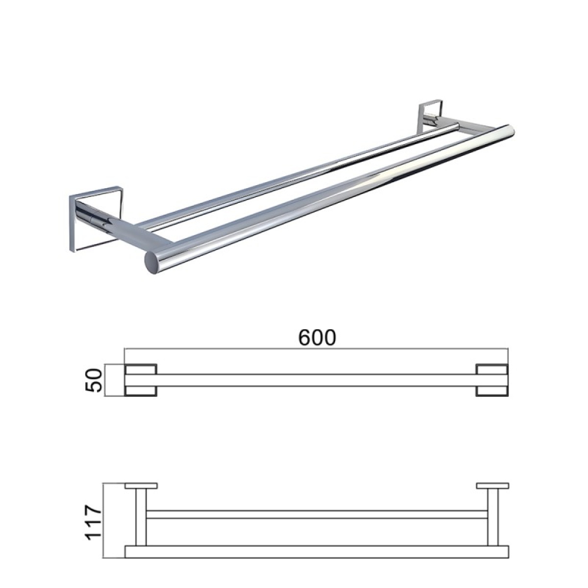 MODENA CHROME διπλή πετσετοθήκη 3848C - Image 3