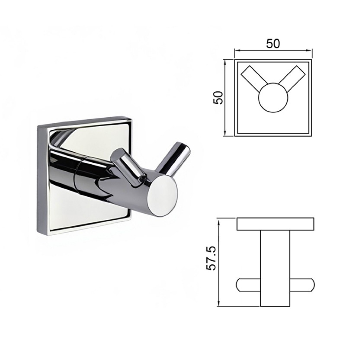MODENA CHROME διπλή κρεμάστρα 3850-2C - Image 2