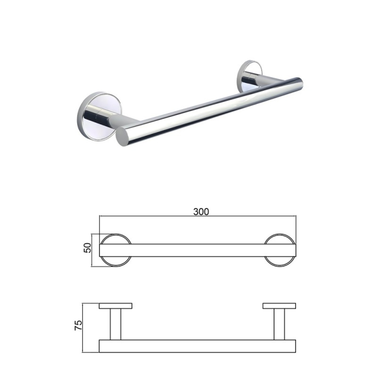 LUSSO CHROME βάση για πετσέτα 30cm 3624C - Image 3