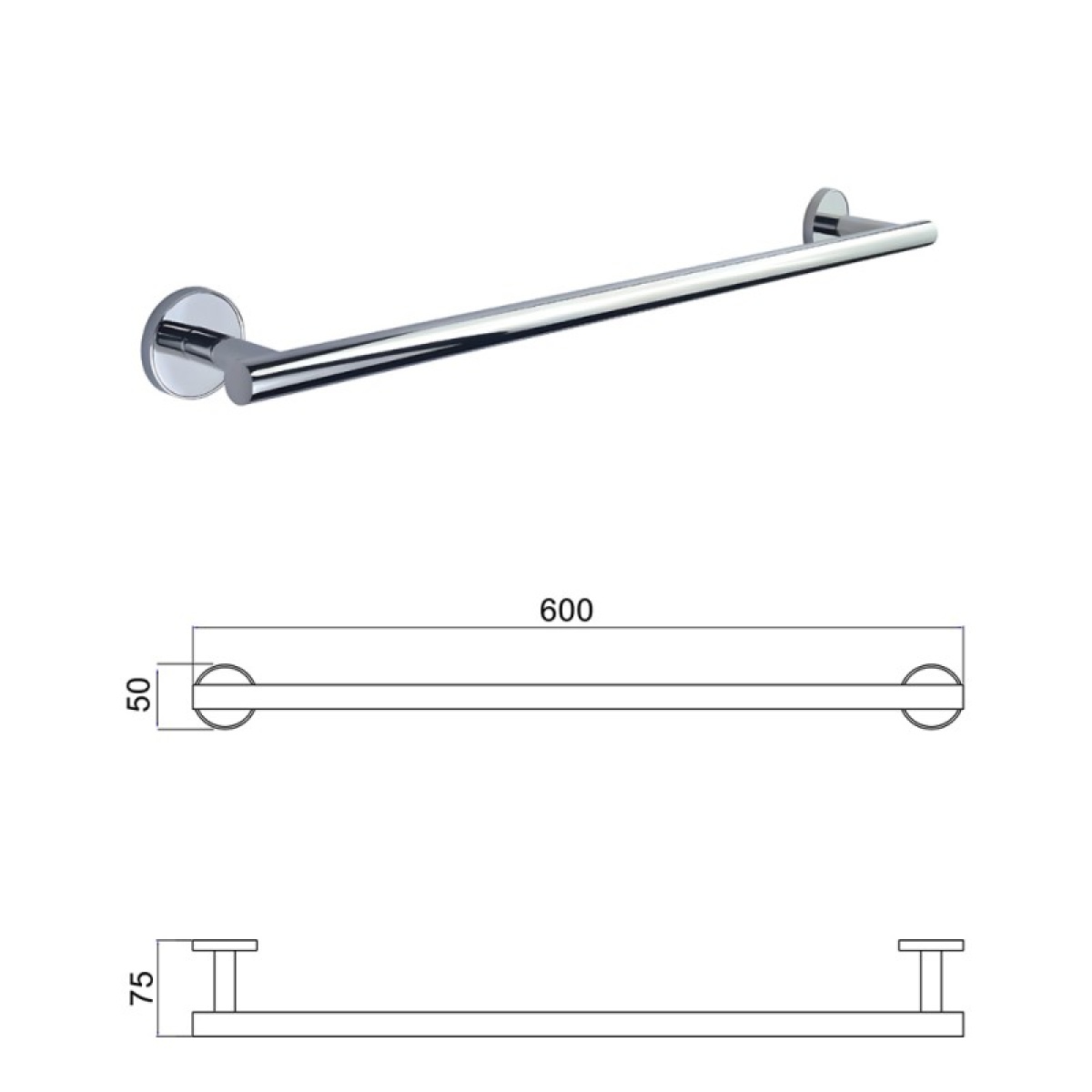 LUSSO CHROME βάση για πετσέτα 60cm 3625C - Image 3