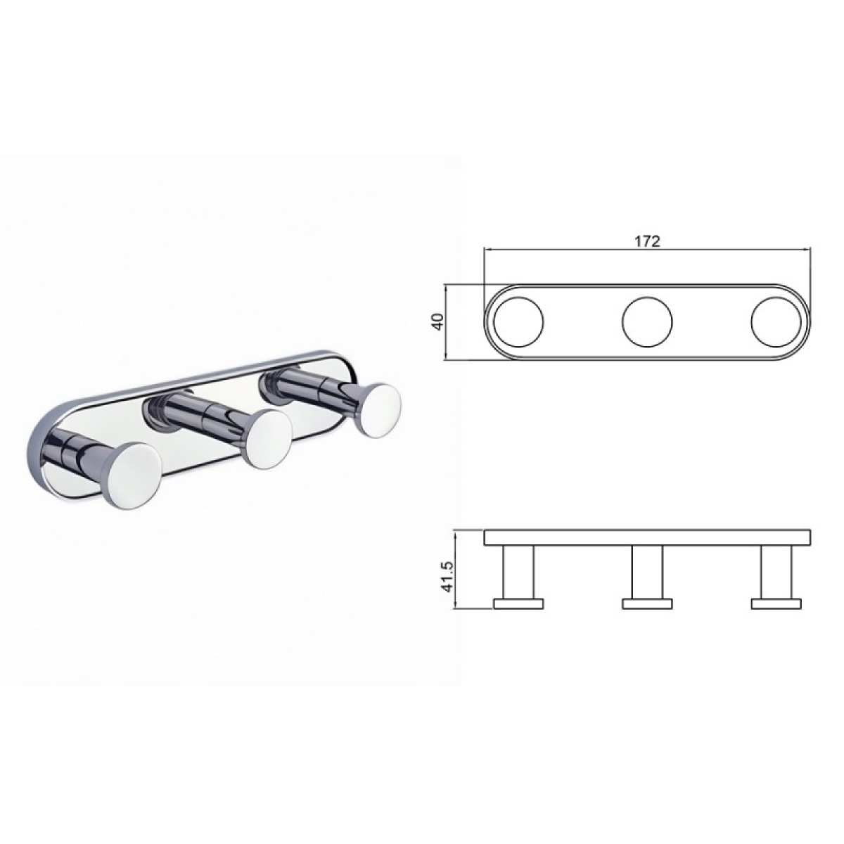 LUSSO CHROME τριπλή κρεμάστρα 3653-3C - Image 2