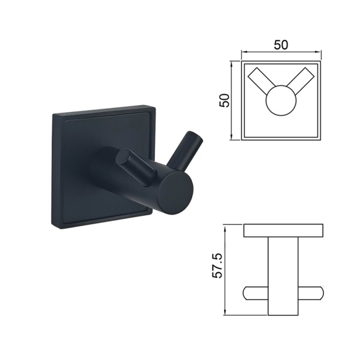 MODENA BLACK MATT διπλή κρεμάστρα 3850-2BM - Image 2