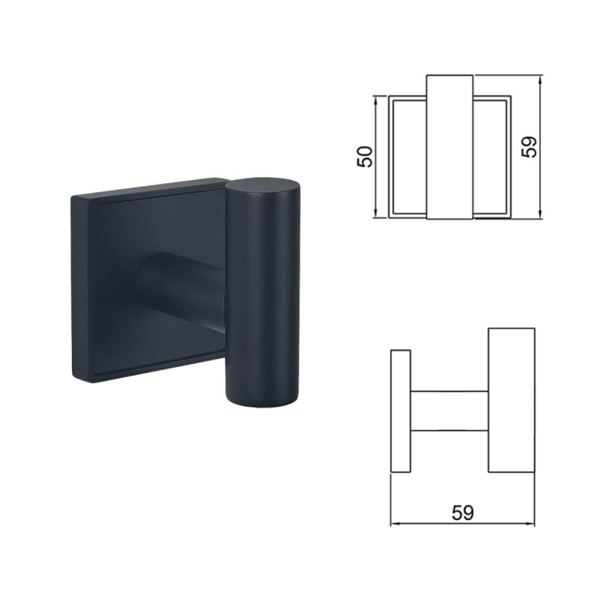 MODENA BLACK MATT μονή κρεμάστρα 3850BM - Image 2