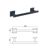 MODENA BLACK MATT βάση για πετσέτα 30cm 3824BM - Image 2