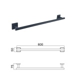 MODENA BLACK MATT βάση για πετσέτα 60cm 3825BM - Image 2