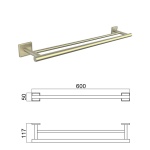 MODENA BRUSH GOLD διπλή πετσετοθήκη 3848BG - Image 3