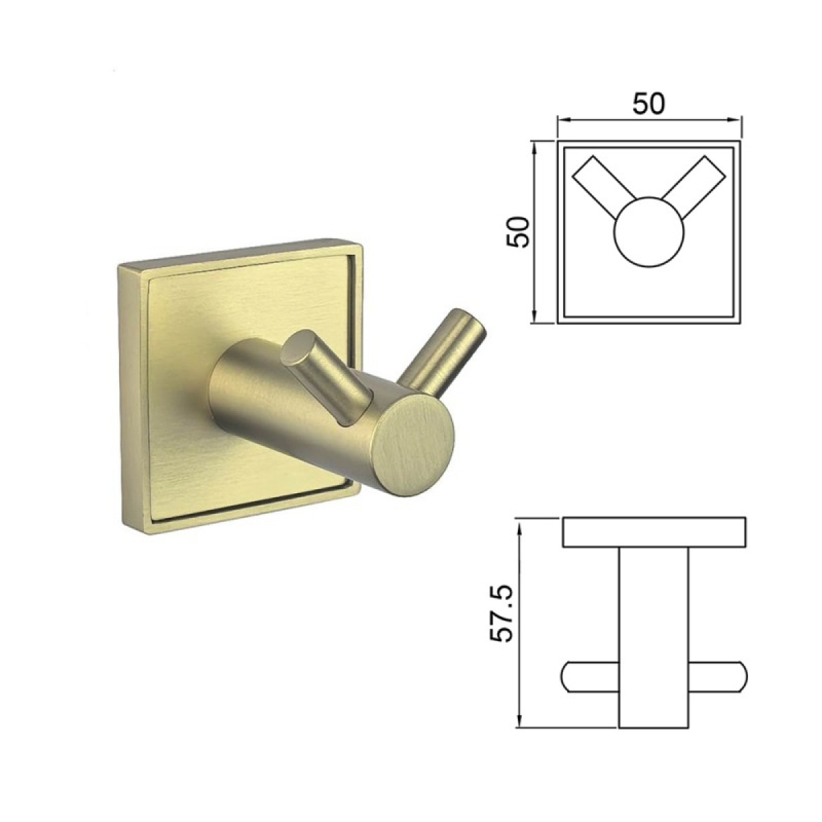 MODENA BRUSH GOLD διπλή κρεμάστρα 3850-2BG - Image 3