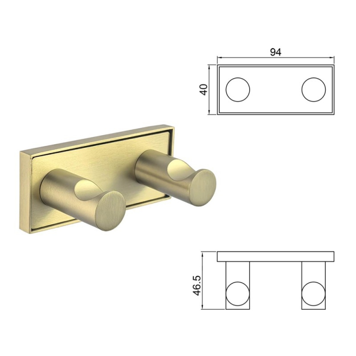 MODENA BRUSH GOLD διπλή κρεμάστρα 3853-2BG - Image 3