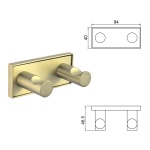 MODENA BRUSH GOLD διπλή κρεμάστρα 3853-2BG - Image 3