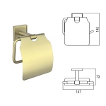 MODENA BRUSH GOLD χαρτοθήκη τουαλέτας με καπάκι 3851BG - Image 3