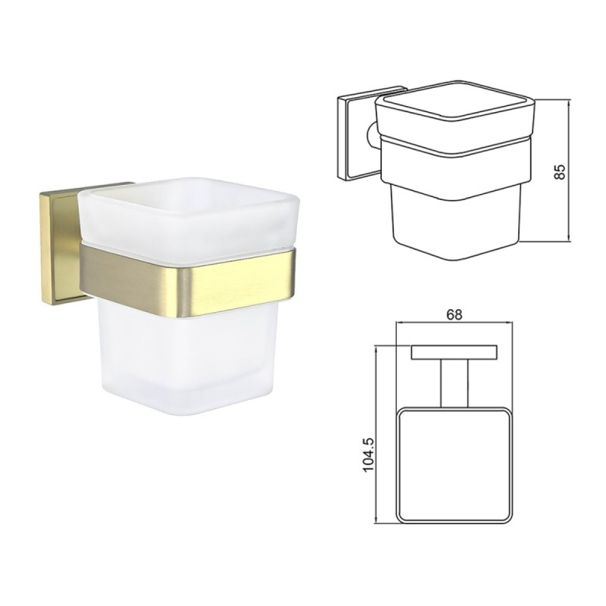 MODENA BRUSH GOLD ποτήρι 3858BG - Image 2