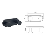 LUSSO BLACK MATT διπλή κρεμάστρα 3653-2BM - Image 3