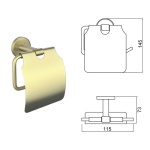 LUSSO BRUSH GOLD χαρτοθήκη τουαλέτας με καπάκι 3651BG - Image 3