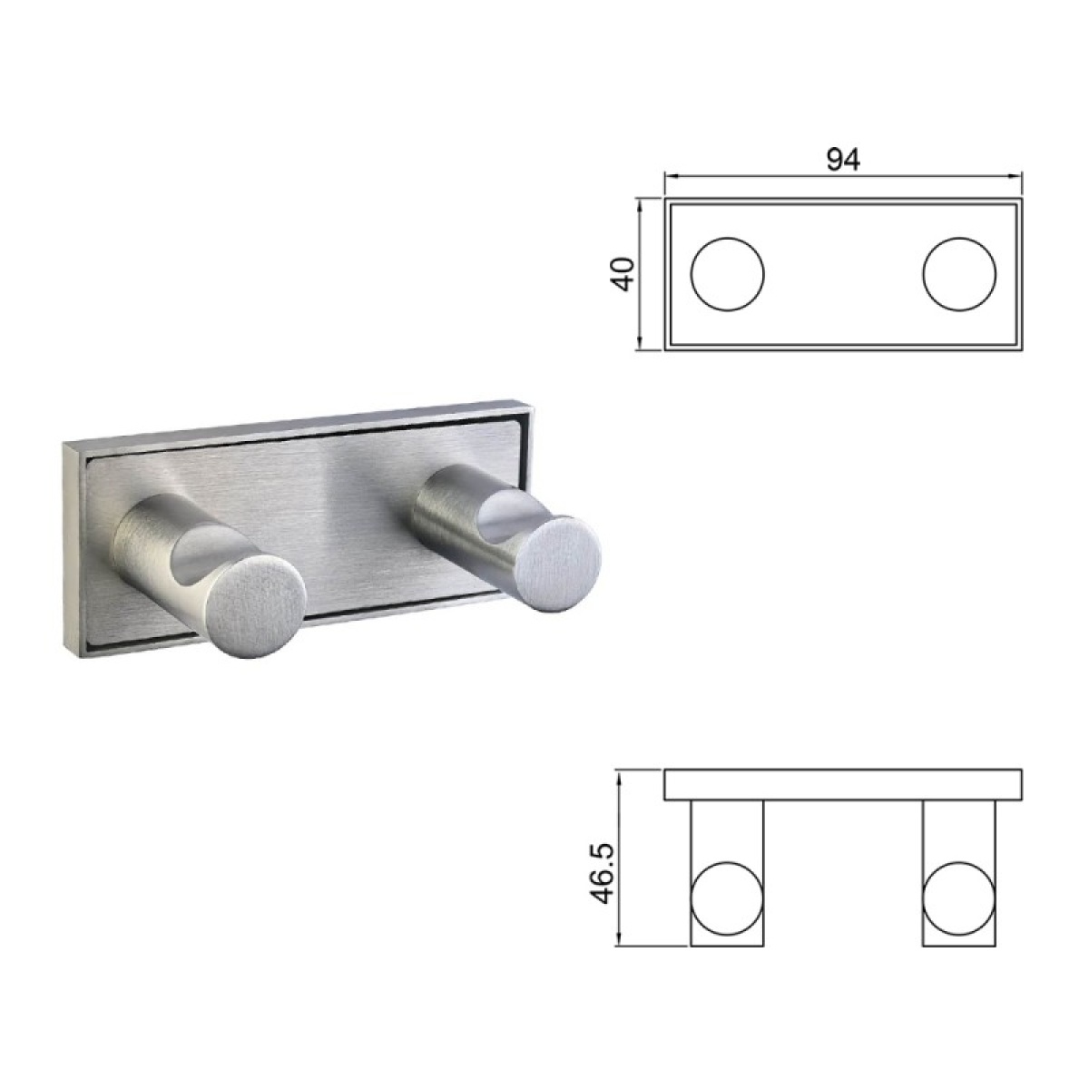MODENA BRUSH διπλή κρεμάστρα 3853-2BS - Image 3