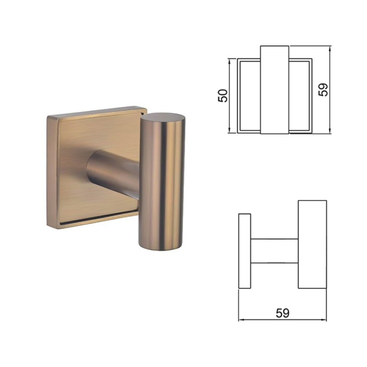 MODENA BRUSH ROSE GOLD μονή κρεμάστρα 3850BRG - Image 3